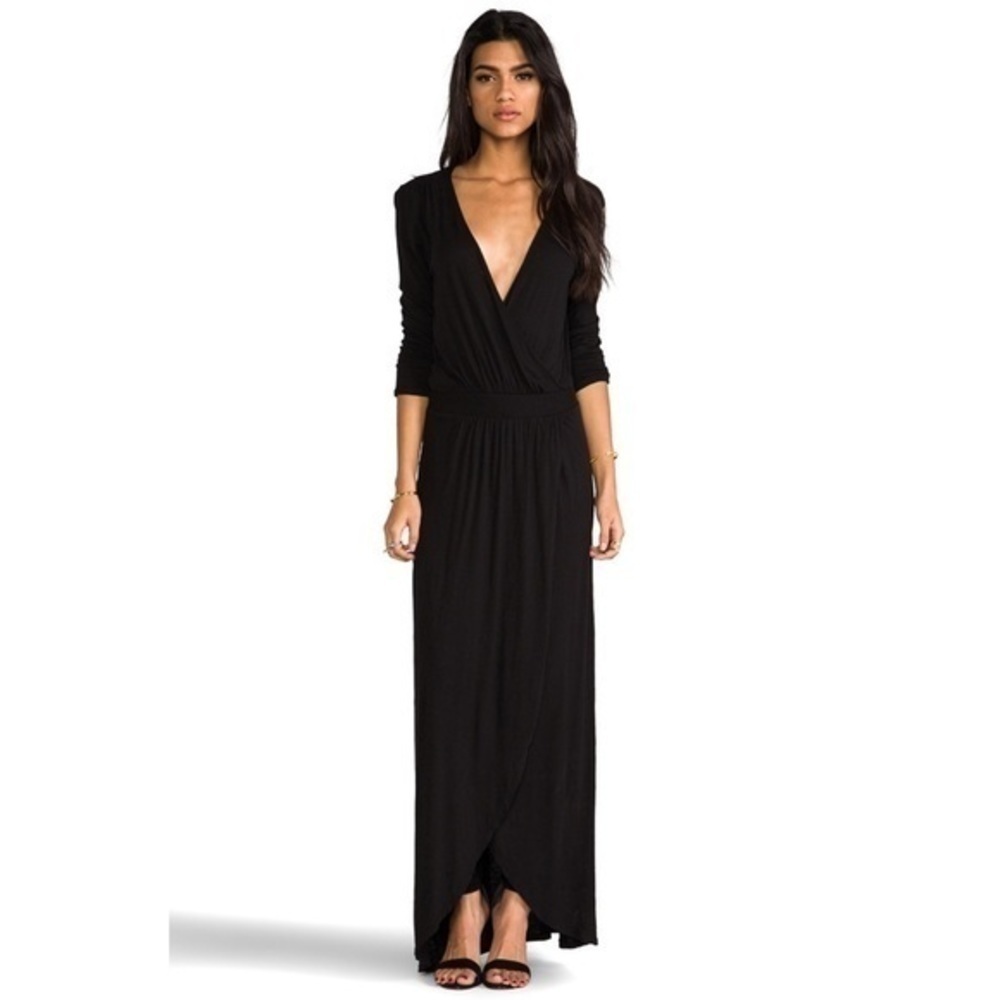 NWT LA Made Cotton Jersey Plunge Maxi Dress